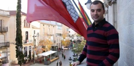El alcalde de Terrassa, Jordi Ballart, en un balcón del Ayuntamiento de Terrassa