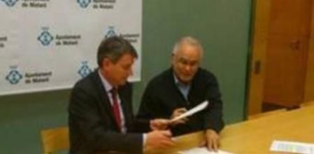 El alcalde de Mataró, Joan Mora y el portavoz del PSC, Joan Antoni Baron