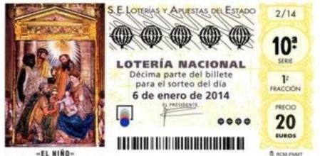 Un décimo del sorteo extraordinario del día de Reyes