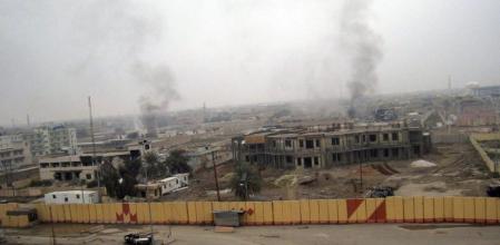 El edifico del consejo local quedó destruido en la ciudad de Faluya