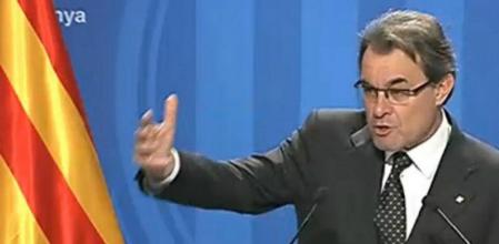 Artur Mas, en rueda de prensa en el Palau de la Generalitat