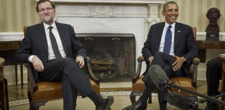 Mariano Rajoy y Barack Obama posaron ante la prensa después de su reunión en la Casa Blanca