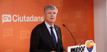 Matías Alonso en la rueda de prensa en la sede de C's