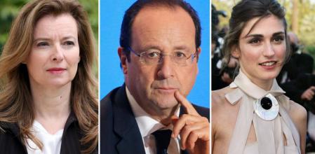Valérie Trierweiler, primera dama de Francia; François Hollande, presidente de la República; y la actriz Julie Gayet