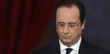 El presidente de Francia en un momento de la rueda de prensa