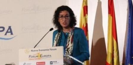 La secretaria general de ERC, Marta Rovira, durante una conferencia en el Fórum Europa