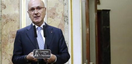 El portavoz de CiU en el Congreso en declaraciones ante los medios de comunicación