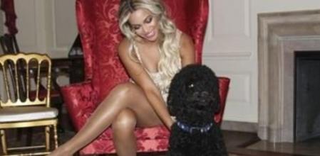 Beyoncé con el perro de Barack Obama
