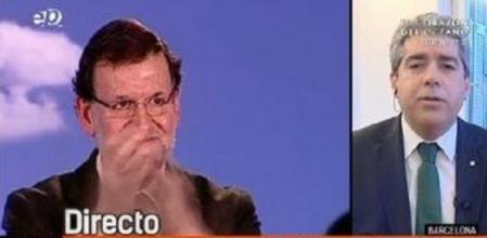 Imagen de un momento de la entrevista a Francesc Homs en Antena 3.