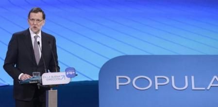 Mariano Rajoy durante su discurso en la convención nacional del PP en Valladolid