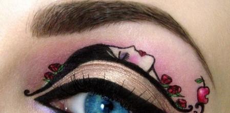 Representación de 'Blancanieves' con maquillaje sobre el párpado por la maquilladora Tal Peleg