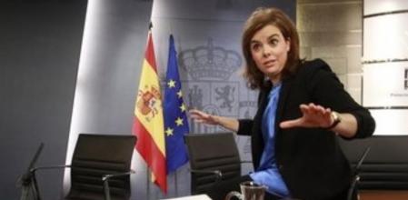 La vicepresidenta del Gobierno, Soraya Sáenz de Santamaría, tras una reunión del Consejo de Ministros.