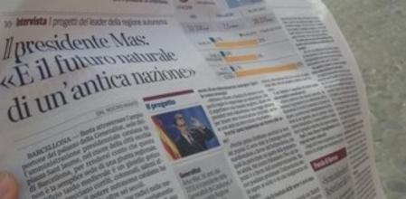 Imagen de la entrevista a Artur Mas en el 'Corriere della Sera'.