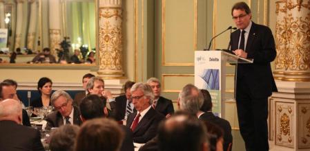 Artur Mas participa en un almuerzo porganizado por la Asociación para el Progreso de la Dirección y la empresa Deloitte