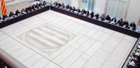 Imagen de la reunión del Pacte Nacional pel Dret a Decidir que tiene lugar este miércoles en el Parlament de Catalunya