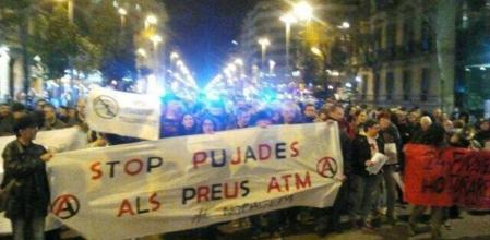 Imagen de la movilización de Stop Pujades en la calle Aragó