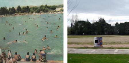 Imagen de la época de esplendor de Les Basses d'Alpicat (izquierda) y su estado actual