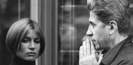 Alain Resnais y la actriz Olga Georges-Picot en el 21º Festival de Cannes en mayo de 1968