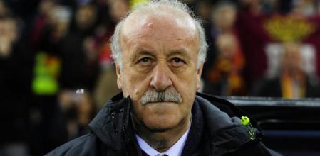 Vicente del Bosque durante el encuentro ante Italia