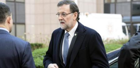 El presidente español Mariano Rajoy, a su llegada al edificio de la Comisión Europea en Bruselas
