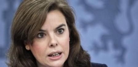 La vicepresidenta del Gobierno español Soraya Sáenz de Santamaría durante la rueda de prensa posterior al Consejo de Ministros.