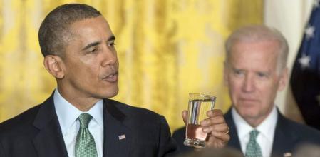 Obama durante la recepción con motivo de St. Patrick's Day