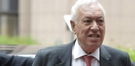 El ministro de Asuntos Exteriores español, José Manuel García-Margallo, a su llegada al consejo de ministros de Asuntos Exteriores de la Unión Europea en la sede de la UE en Bruselas.