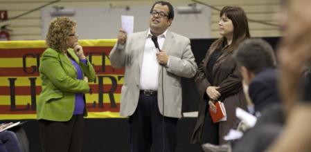 Los diputados del PSC, Marina Geli, Joan Ignasi Elena y Núria Ventura