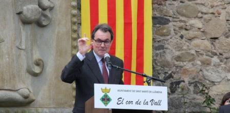 Mas, durante su parlamento en Sant Martí de Llémena.