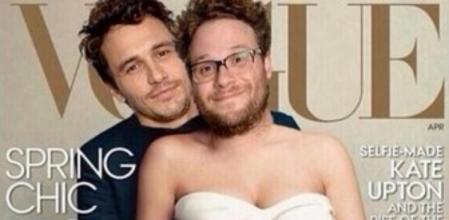 James Franco y Seth Rogen parodian la portada de Kim Kardashian y Kanye West en Vogue