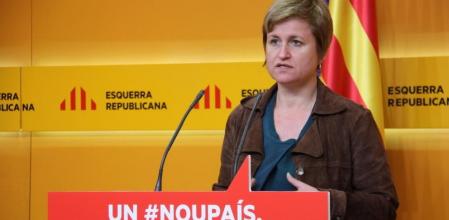La portavoz de ERC, Anna Simó, durante la rueda de prensa posterior a la reunión de la ejecutiva de los republicanos