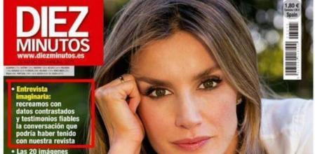 Portada de la revista 'Diez Minutos' con la portada de la falsa entrevista a Letizia
