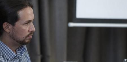 Pablo Iglesias, líder de Podemos, en rueda de prensa