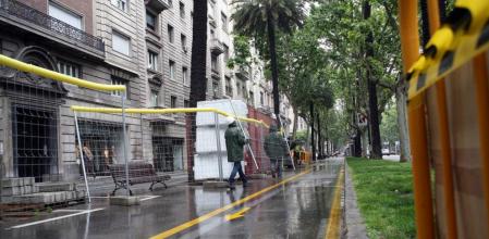 Señalización de las obras en la avenida Diagonal