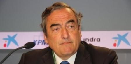 El presidente de la patronal CEOE, Juan Rosell, durante su intervención en la 30ª edición del Cercle d'Economia