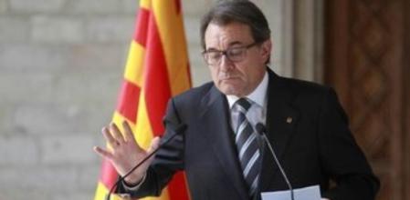 El presidente catalán, Artur Mas, en la comparecencia posterior a la abdicación del Rey
