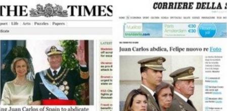 La prensa internacional se hace eco de la abdicación del Rey
