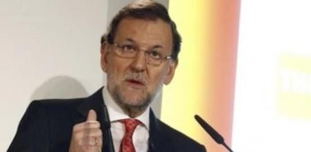 El presidente del Gobierno, Mariano Rajoy, durante su intervención esta mañana en la inauguración de la jornada 