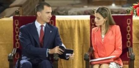 Los Príncipes de Asturias, en San Salvador de Leyre, Navarra.