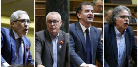 Llamazares, Lara, Bosch y Tardà, en la votación de la ley de abdicación en el Congreso