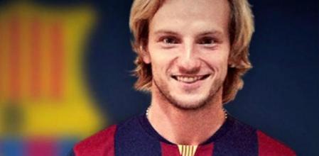 Primera imagen de Rakitic con la camiseta azulgrana.