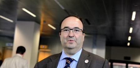 Miquel Iceta, aspirante a liderar el PSC, durante el acto de presentación de un libro sobre el empresario Duran Farell