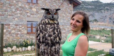 Uno de los búhos exhibidos en el Zoo del Pirineu
