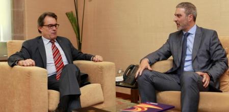 Artur Mas, durante la reunión que ha mantenido en el Palau de la Generalitat con Josep Ramon Bosch.
