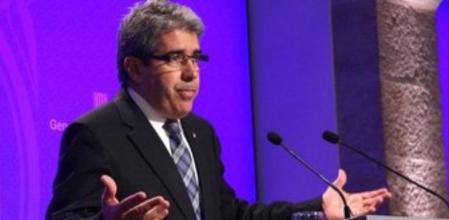 Francesc Homs, en ¡rueda de prensa después de la reunión del Govern.