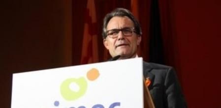 El president de la Generalitat, Artur Mas, en el transcurso de la su intervención en la 2ª edición de los premios pimes organizados por Pimec