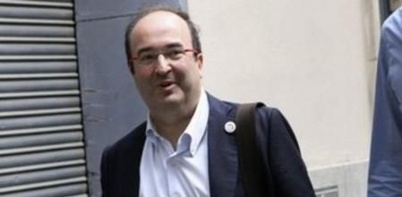 Miquel Iceta a su llegada esta tarde a la sede del PSC en Barcelona