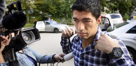 Luis Suarez, a su llegada a la sede del TAS