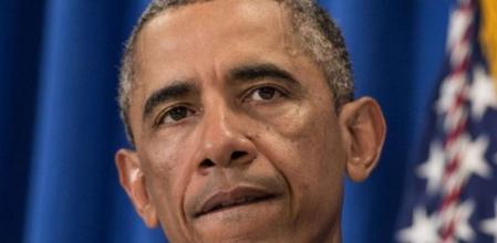 El presidente de los EE.UU., Barack Obama, durante la comparecencia pública por la muerte del periodista James Foley a manos del Estado Islámico