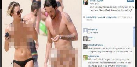 La actriz Kaley Cuoco y su marido han colgado esta imagen desnudos en sus cuentas de Instagram